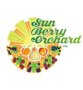 Sun Berry Orchard logo with colorful fruits