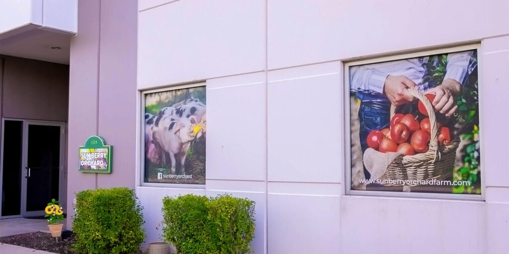 Sun Berry Orchard storefront with farm images